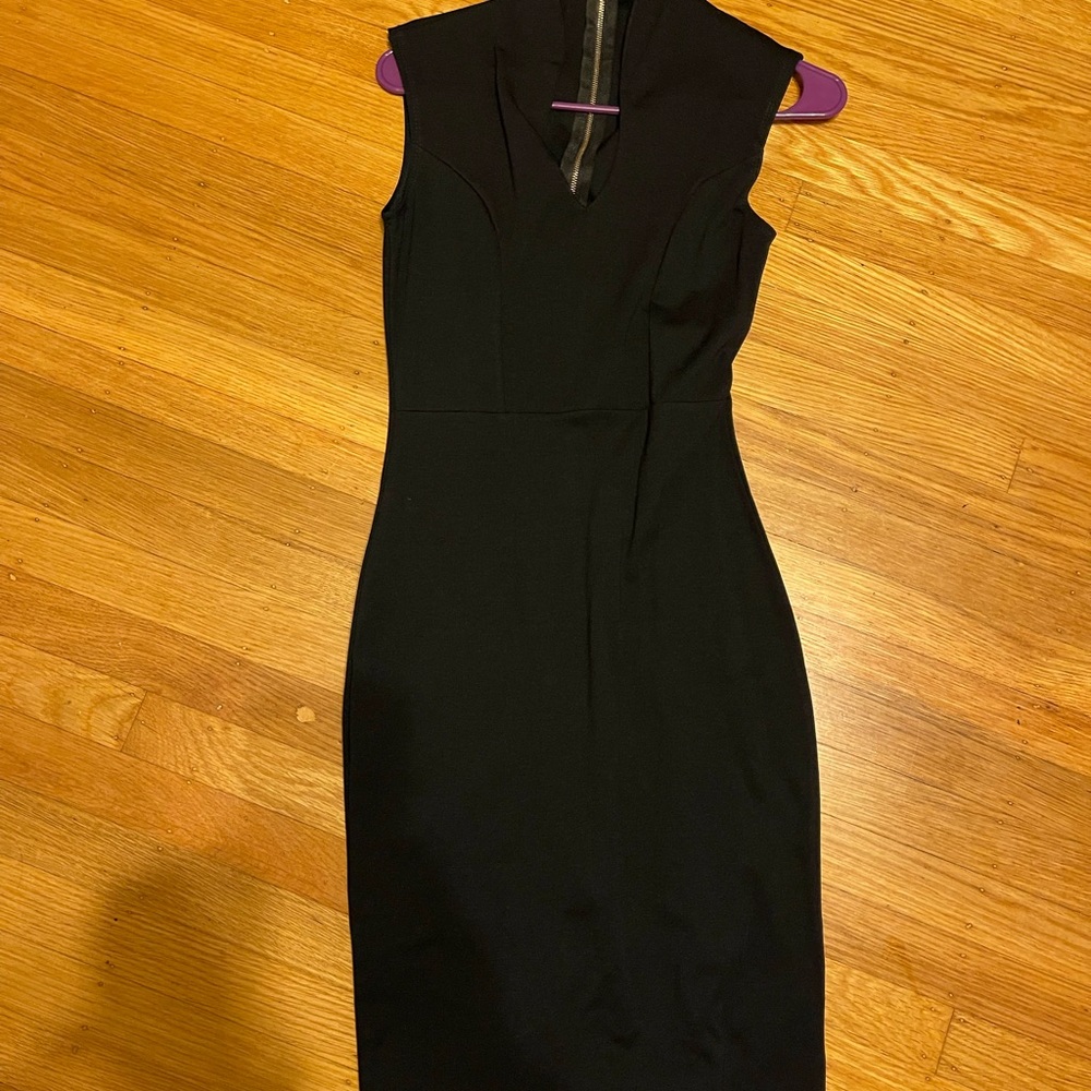 Rolla Coster (S) Black square neck sleeveless dress.